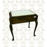 A mahogany piano / dressing table stool on Queen Anne legs