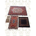 2 x Oriental rugs, 2 x Indian hangings and a tapestry wall hanging.