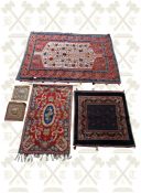 2 x Oriental rugs, 2 x Indian hangings and a tapestry wall hanging.