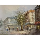 3 oils on canvas in gold frames of French scenes