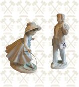 A pair of Spanish porcelain figurines