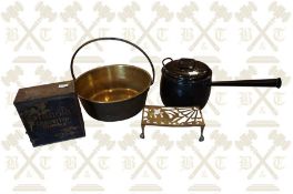 Black enamel large soup pan