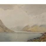A Framed watercolour, a view of St Marys Loch by Tom Scott
