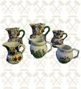 6 x Assorted pottery jugs