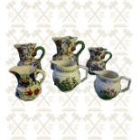 6 x Assorted pottery jugs