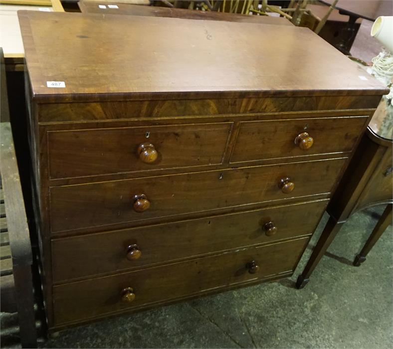 Victorian mahogany 5 drawer chest