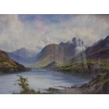 Framed watercolour Lakeland scene by Ed H Thomson.