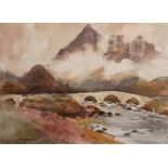 A watercolour of Skye by John Kidd Maxton. 10" high and 14" wide