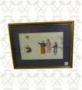 5 x Framed Chinese paintings on rice paper