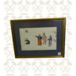 5 x Framed Chinese paintings on rice paper