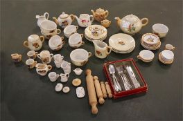 Late 19th century child's tea and dinnerware set etc.