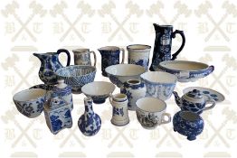 Quantity of miscellaneous blue and white pottery