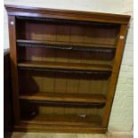 Victorian pine stained 4 shelf open bookcase