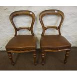 2 Victorian mahogany balloon back chairs