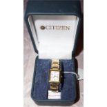 Citizen gilt metal watch and bracelet