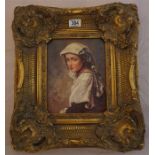 1 x Gilt framed picture of young lady, plus 5 x Framed prints of fishing scenes some humorous