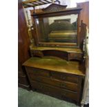 Edwardian mahogany stained, 6 drawer dressing table