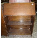 2 x Oak stained fall front Bureau's with open bookcase.