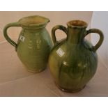 A dunmore pottery type Greek urn and a Dunmore pottery type large ale jug 13 inches & 14 inches high