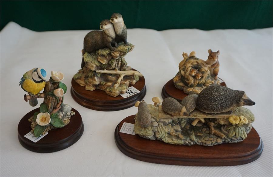 3 Border Fine Art models. Blue Tit, Hedgehogs and Field Mice.