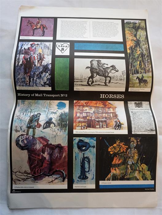 Set of 7 posters, history of mail transport, plus 4 small books on the G.P.O - Image 2 of 8