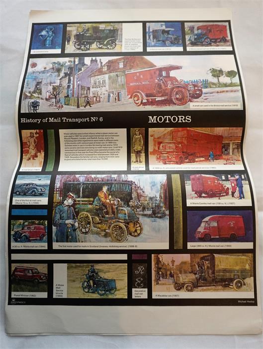 Set of 7 posters, history of mail transport, plus 4 small books on the G.P.O - Image 6 of 8
