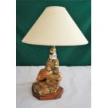 1 Oriental (Japanese) lady porcelain figurine, converted to a table lamp.