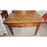 French farm house kitchen table, with knife and baguette drawers.