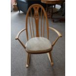 Ercol ash swan rocking chair