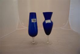 2 x Glass vases