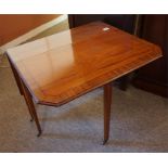 19th Century mahogany drop leaf supper table inlaid with ebony