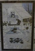 An original etching by C. Martin signed artist's proof and framed oriental print.