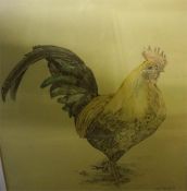Watercolour of Cockerel signed by Vicki Hopkinson 11 x 11 inch
