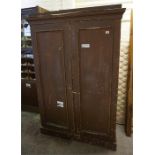 19th century pine 2 door estate cupboard