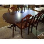 Repro mahogany dining table & 4 chairs