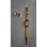 Rotary Ladies watch with a yellow metal bracelet