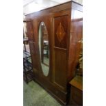 Edwardian Mahogany mirrored door wardrobe.