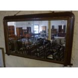 A Victorian walnut marquetry over mantle mirror