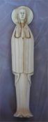 Antique carved ivory figure of Madonna, 16cm high