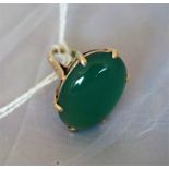 9ct gold green gem set ladies dress ring