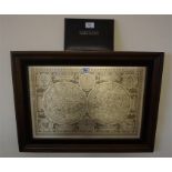 A framed constellation map by the Franklin mint, with booklet