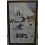 An original etching by C. Martin, signed artist's proof and a framed oriental print.