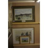 Watercolour by Chris Sinclair of Southwold Golf Course and a framed limited edition print
