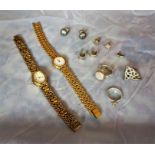 Two Ladies bracelet wristwatches and miscellaneous jewellery