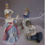 Royal Doulton statuette of Amy, also with 3 Nao figures (4)