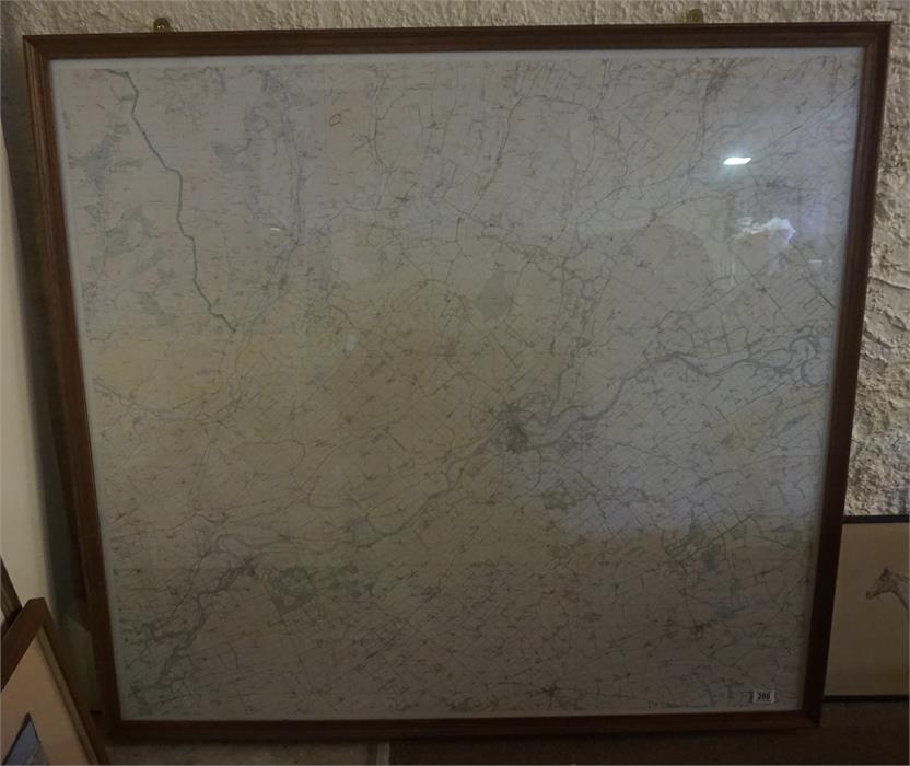 A large Oak framed survey map of Kelso and surrounding area