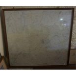A large Oak framed survey map of Kelso and surrounding area