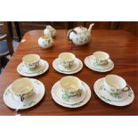 A Belleek 20 piece tea set, circa late 19th early 20th century, comprising of tea pot,