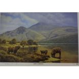 Three framed limited edition signed prints of Loch Doon, Highlands & Loch Lomond signed