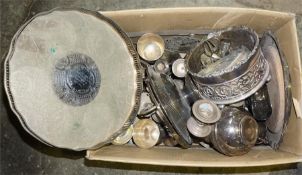 A box of assorted plated wares